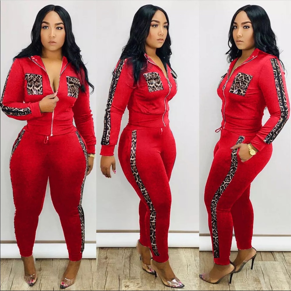Red Leopard Two Piece Outfit 👠